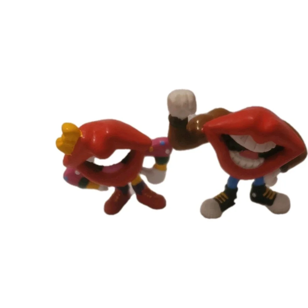 TANG LIPS SMILE Lot of 2 PVC figures 1989‎ General Mills Promo Applause
